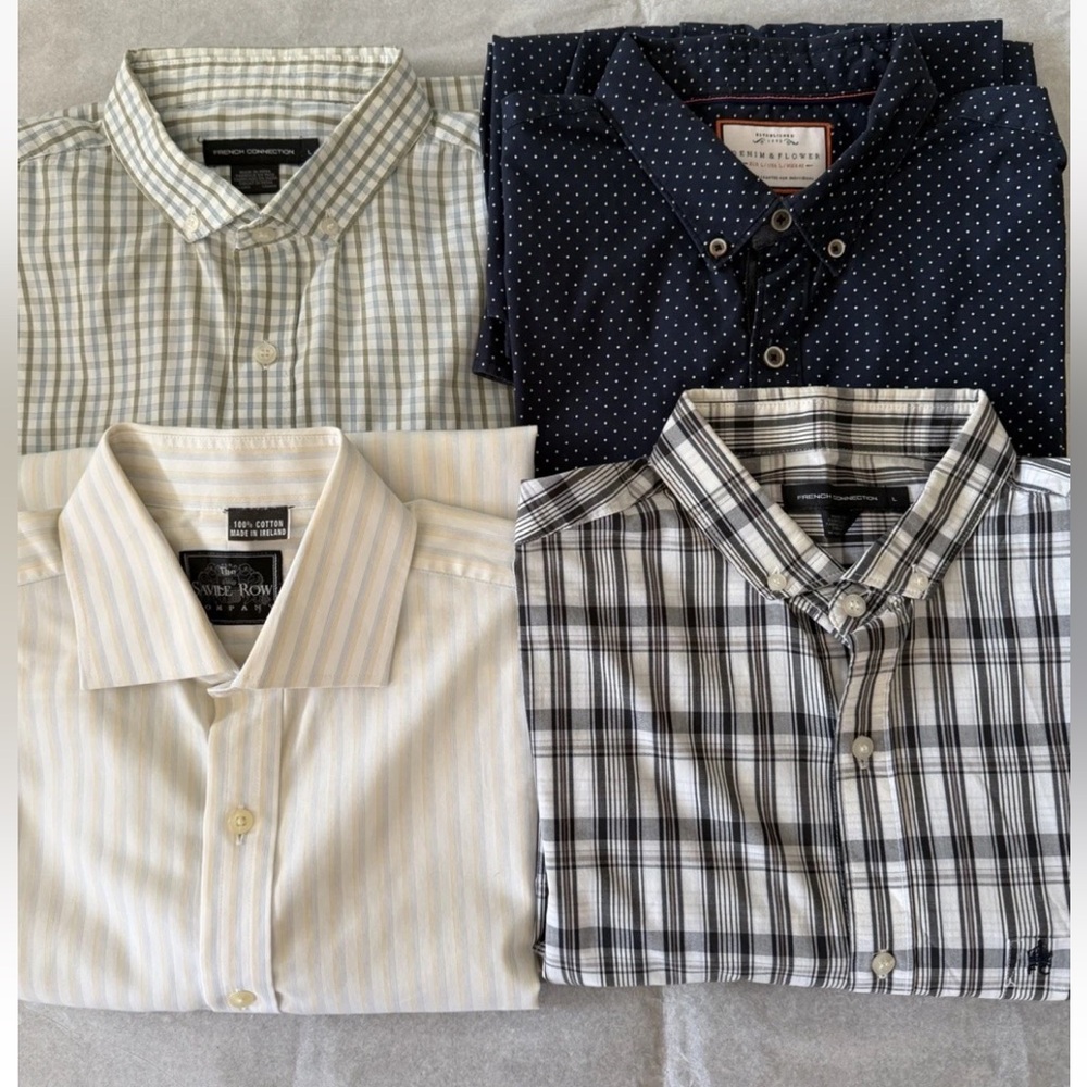 Mens Size Large  Assorted Shirts Button Down Dress/CasualBundle Of 4